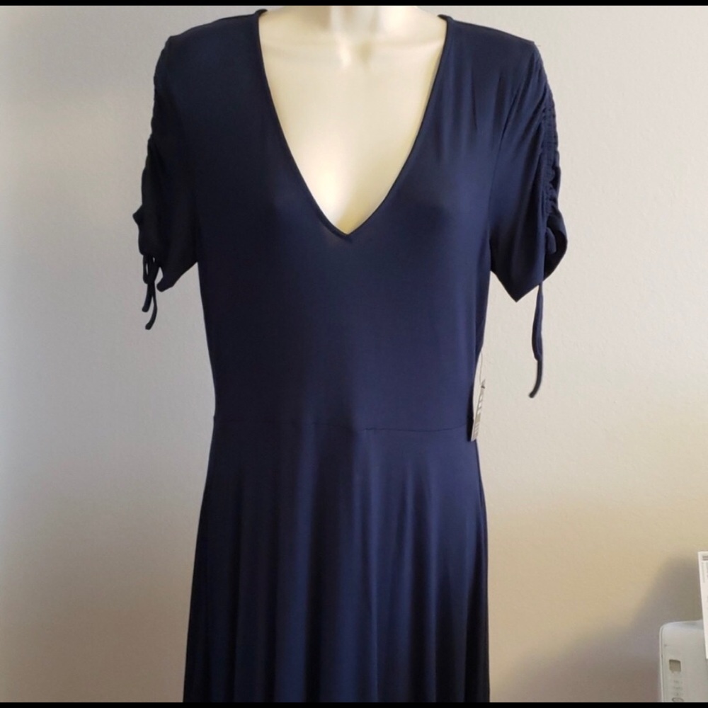 Express navy blue A-line dress